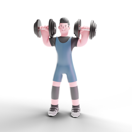 Bodybuilder doing arm workout  3D Illustration