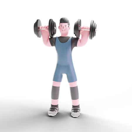 Bodybuilder doing arm workout  3D Illustration