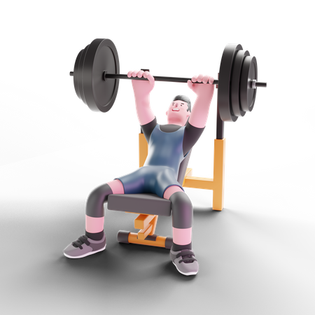 Bodybuilder lifting barbell  3D Illustration