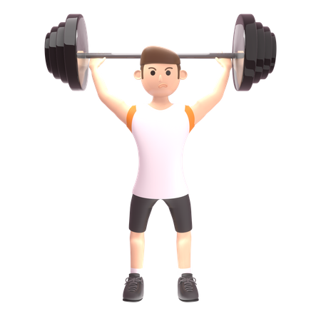 Bodybuilder lifting barbell  3D Illustration