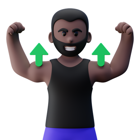 Bodybuilder Muscle Growth  3D Icon