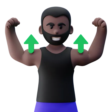 Bodybuilder Muscle Growth  3D Icon