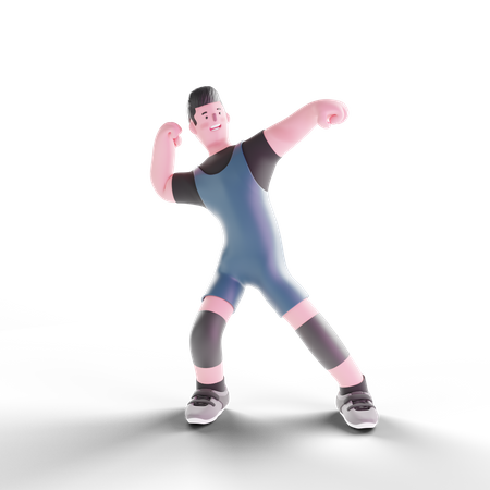 Bodybuilder standing in pose 3D Illustration