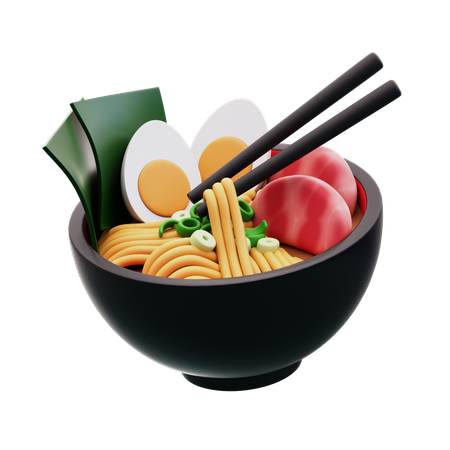 Ramen de boeuf avec chopstik  3D Icon