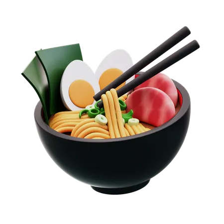 Ramen de boeuf avec chopstik  3D Icon