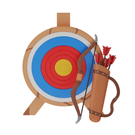 Bogenschießen Ziel mit Bogen  3D Icon