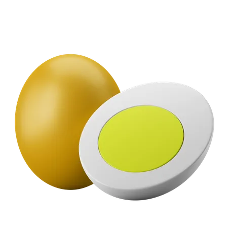 Boiled Egg Nutrition Food 3 D Icon Illustration 3D Icon