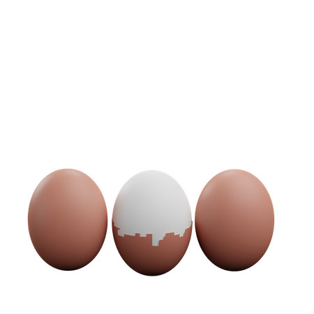 Boiled Eggs  3D Icon