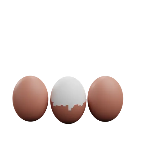 Boiled Eggs  3D Icon