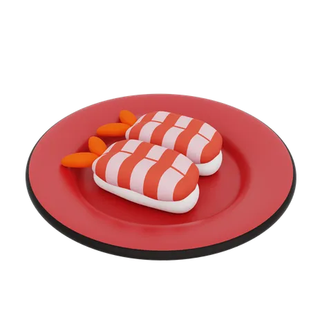 Boiled Shrimp Sushi  3D Icon