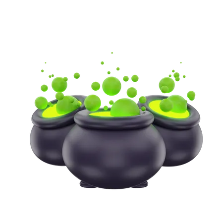 Boiling Potion In Cauldron  3D Icon