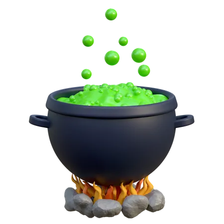 Boiling Potion In Cauldron  3D Icon