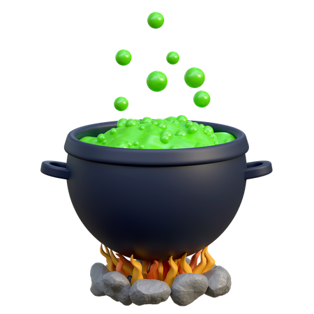 Boiling Potion In Cauldron  3D Icon