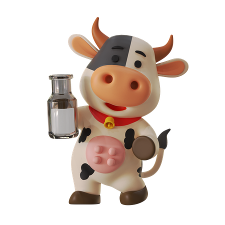 Boire du lait  3D Illustration