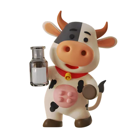 Boire du lait  3D Illustration