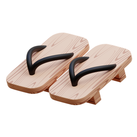 Sandales en bois  3D Icon