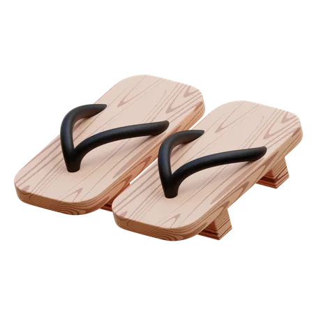 Sandales en bois  3D Icon