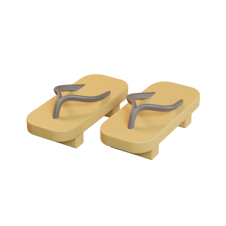 Sandales en bois  3D Icon