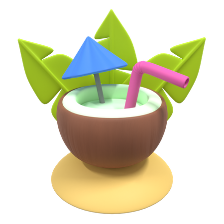 Boisson à la noix de coco  3D Icon