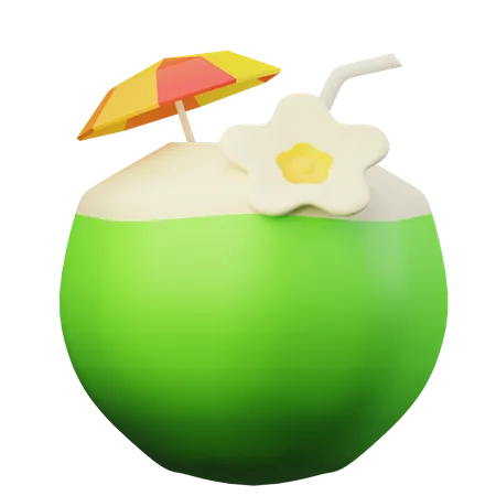 Boisson à la noix de coco  3D Illustration