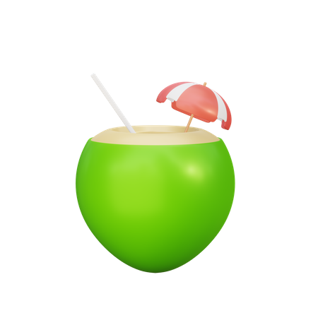 Boisson à la noix de coco  3D Illustration