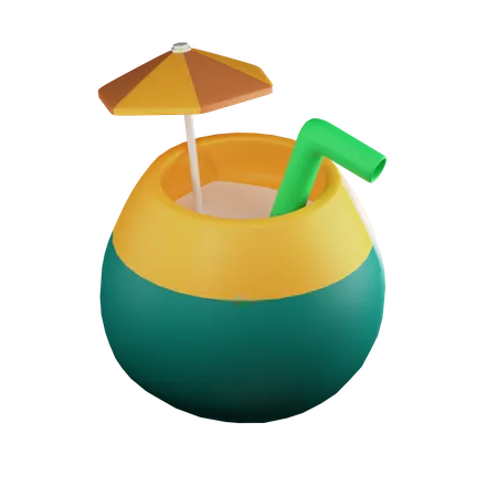 Boisson à la noix de coco  3D Illustration