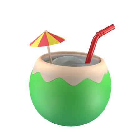 Boisson à la noix de coco  3D Illustration