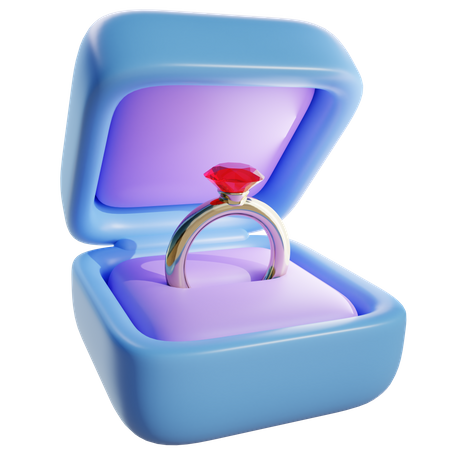 Boîte de bague  3D Icon