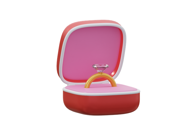 Boîte de bague  3D Icon