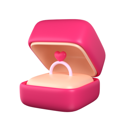 Boîte à bagues d'amour  3D Icon