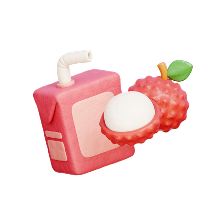 Boîte de jus de litchi  3D Icon