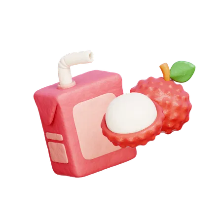 Boîte de jus de litchi  3D Icon