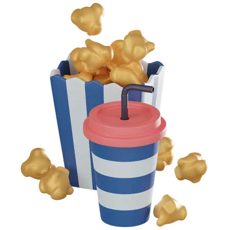 Boîte de pop-corn  3D Icon