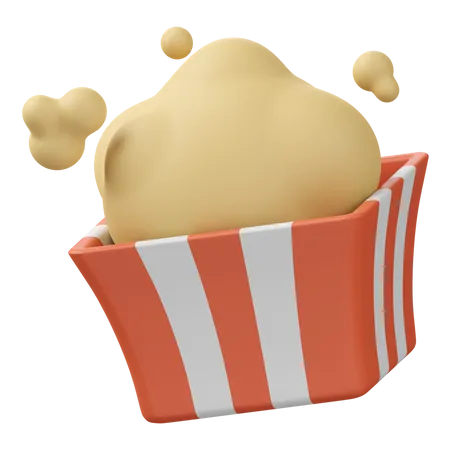 Boîte de pop-corn  3D Icon