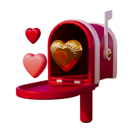 Boîte aux lettres de la Saint-Valentin  3D Icon