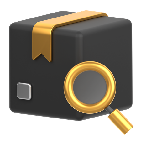 Boîte avec loupe  3D Icon