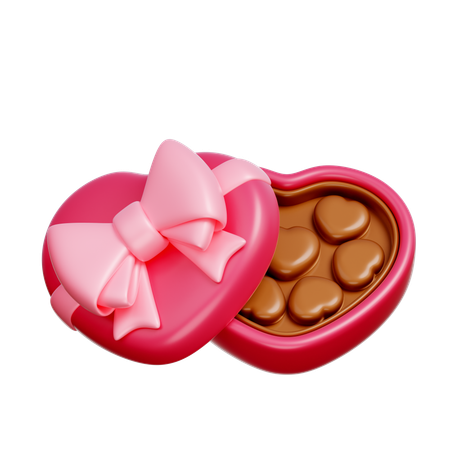 Boite coeur chocolat  3D Icon