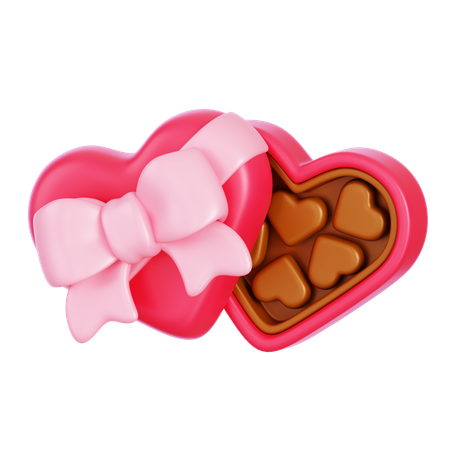 Boîte de chocolats en forme de coeur  3D Icon