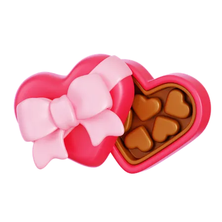 Boîte de chocolats en forme de coeur  3D Icon