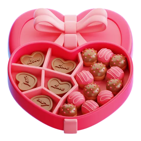 Boîte coeur en chocolat  3D Icon