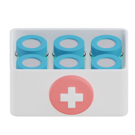 Boîte de bouteille de vaccin  3D Icon