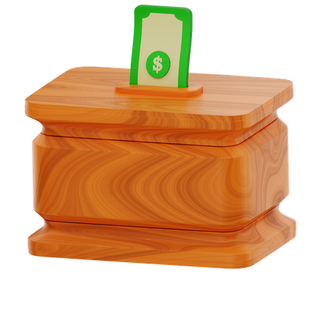 Boîte de charité en bois  3D Icon