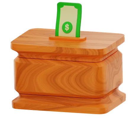 Boîte de charité en bois  3D Icon