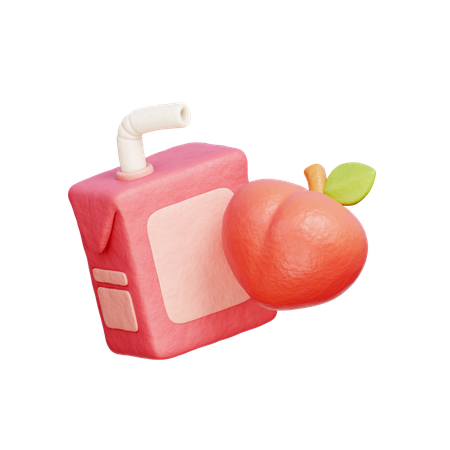 Boîte de jus de pêche  3D Icon