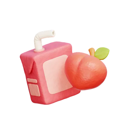 Boîte de jus de pêche  3D Icon