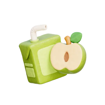 Boîte de jus de pomme verte  3D Icon