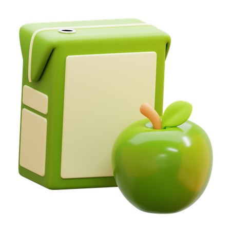 Boîte de jus de pomme verte  3D Icon