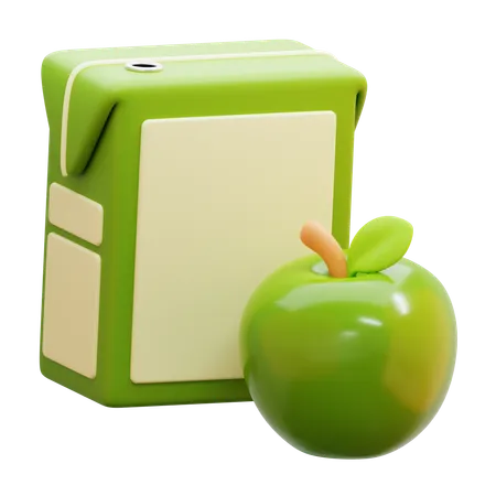 Boîte de jus de pomme verte  3D Icon