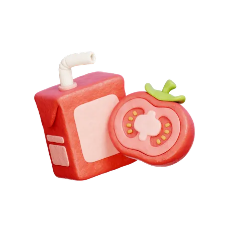 Boîte de jus de tomate  3D Icon