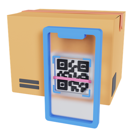 Scan du code qr de la boîte de livraison  3D Icon